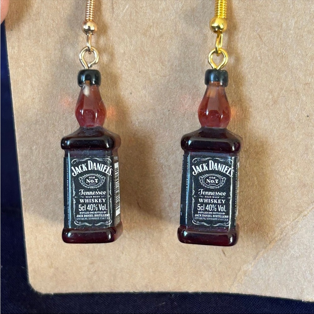 Jack daniels bottle earrings